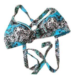 Lucky Brand Floral Bikini Swimsuit Top S